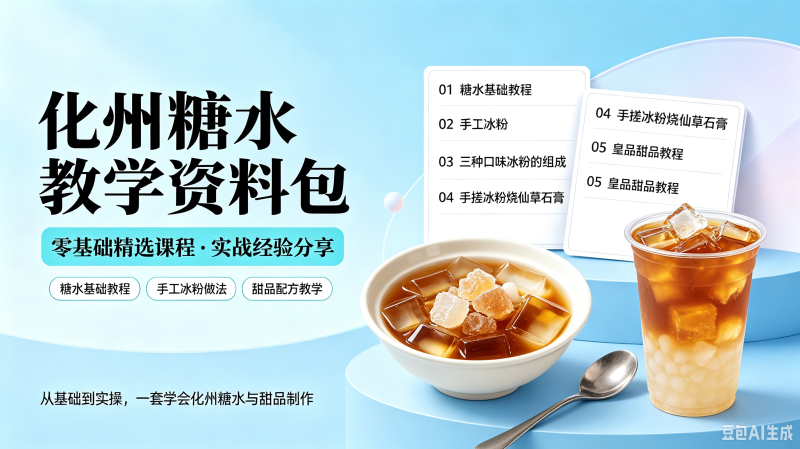 化州糖水教学技术配方甜品双皮奶龟苓膏姜撞奶冰粉制作教程方法全-创米阁|副业实操经验分享