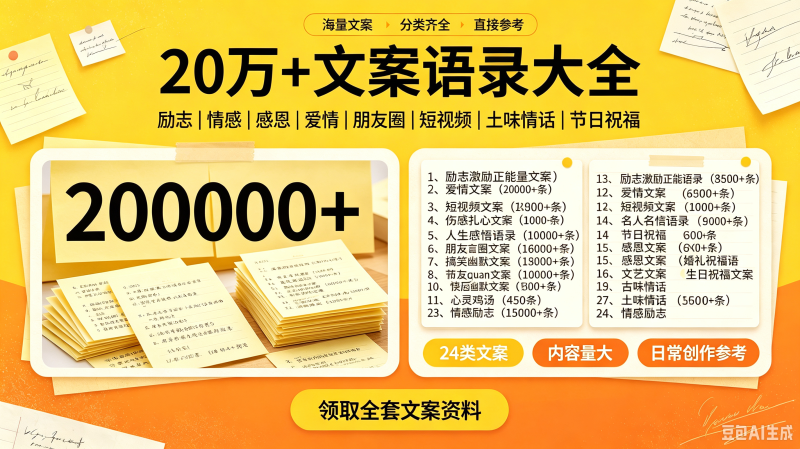 自媒体文案素材合集人生感悟经典语录情感励志文案word模板可修改-创米阁｜副业实操经验分享