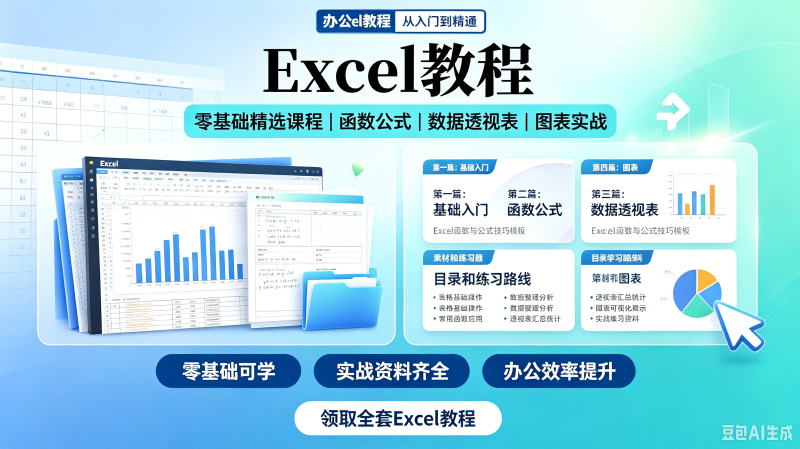 Excel教程课程公式运用大全从入门到精通视频教程全套技术教资料-创米阁｜副业实操经验分享