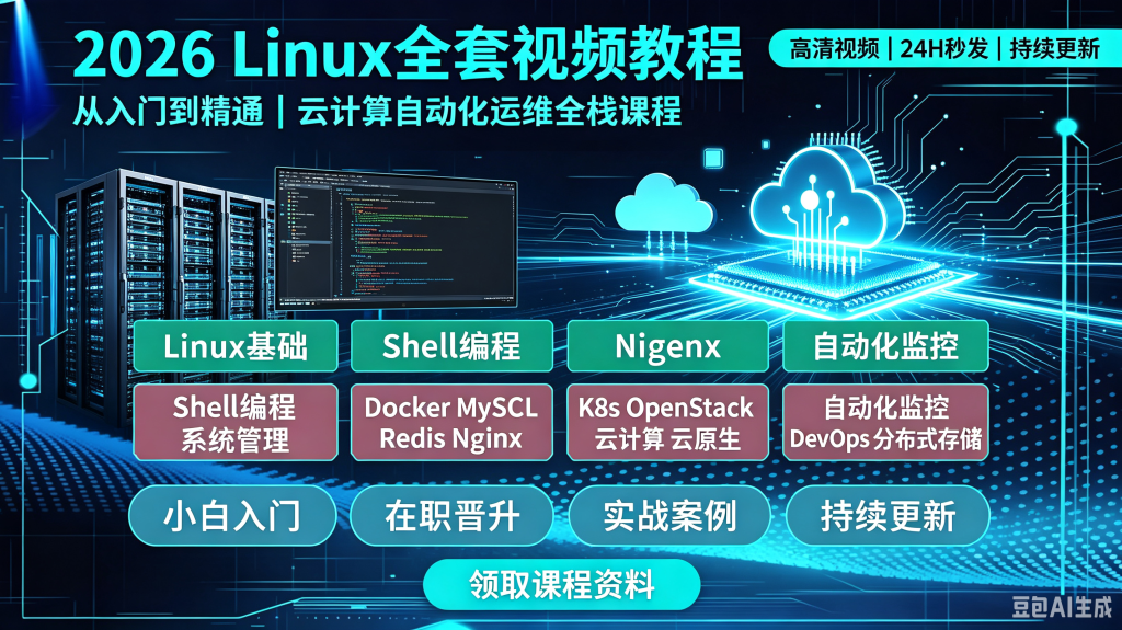 2026老男孩全套Linux运维云计算工程师Shell编程k8s网课视频教程-创米阁｜副业实操经验分享