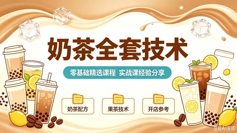 奶茶配方全套资料商用茶水果茶柠檬茶热饮饮品技术制作教程开店新-创米阁｜副业实操经验分享