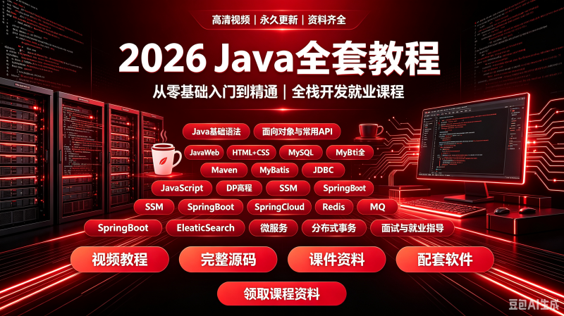 Java入门到精通培训课程视频教程2024零基础自学全套实战开发网课-创米阁｜副业实操经验分享