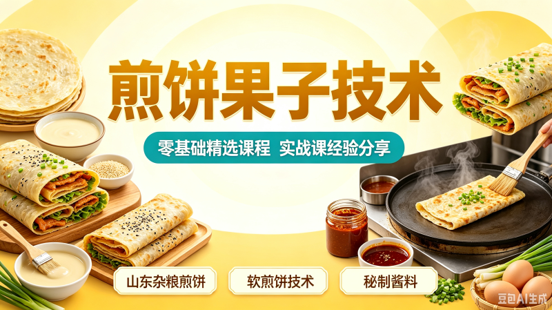 煎饼果子技术正宗山东杂粮煎饼技术教程薄脆配方小吃配方资料培训-创米阁｜副业实操经验分享