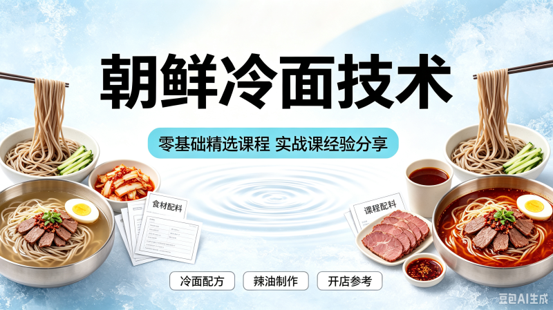朝鲜冷面技术配方韩国韩式东北延吉大冷面做法汤汁制作教程小吃全-创米阁｜副业实操经验分享