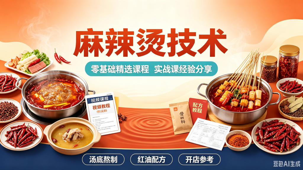 麻辣烫技术配方骨汤底料小吃技术配方商用教程秘制零基础入门课程-创米阁｜副业实操经验分享