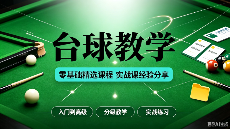 台球教学视频入门基本杆法击球动作出杆走位加塞技巧发力解球瞄准-创米阁｜副业实操经验分享