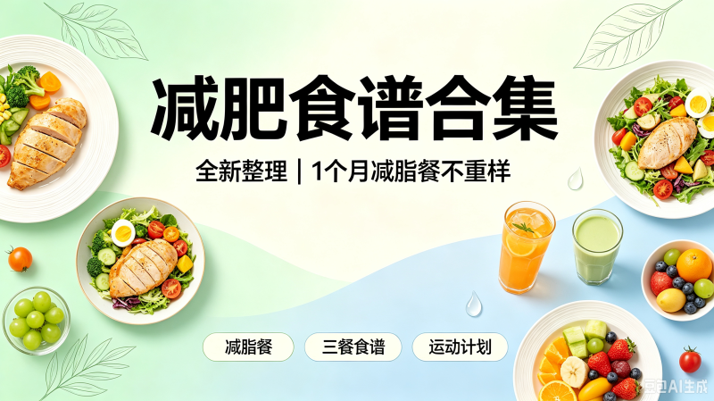 减肥食谱电子版减脂餐一日三餐指导科学健康瘦身方案配餐计划合集-创米阁｜副业实操经验分享