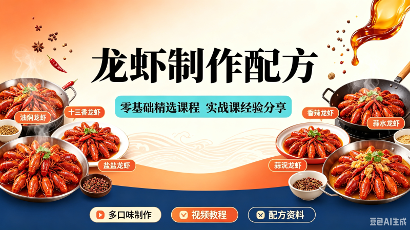 正宗小龙虾配方商用调料十三香麻辣卤水蒜泥椒盐田螺小吃技术视频-创米阁｜副业实操经验分享