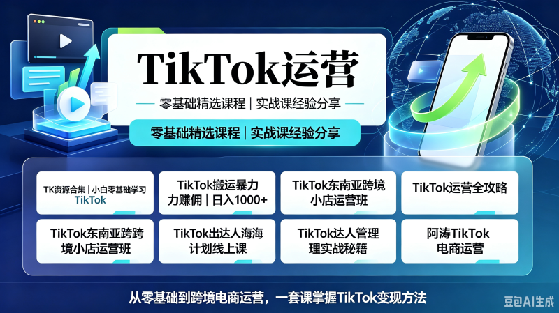 新 TK搬运跨境小店短视频带货起号带货运营实操课程全攻略-创米阁｜副业实操经验分享